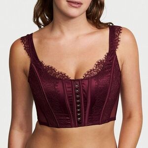 NEW Victoria's Secret Lace Corset Bustier Bra Top size Medium-DD